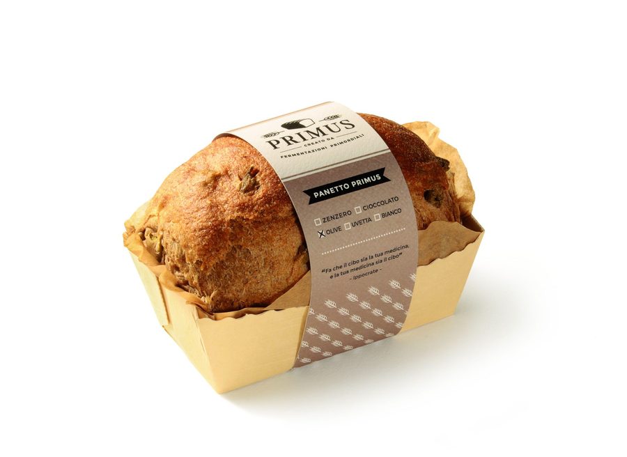 Olive Primus — panetto integrale con olive verdi, taggiasche e polvere di capperi da 500 g